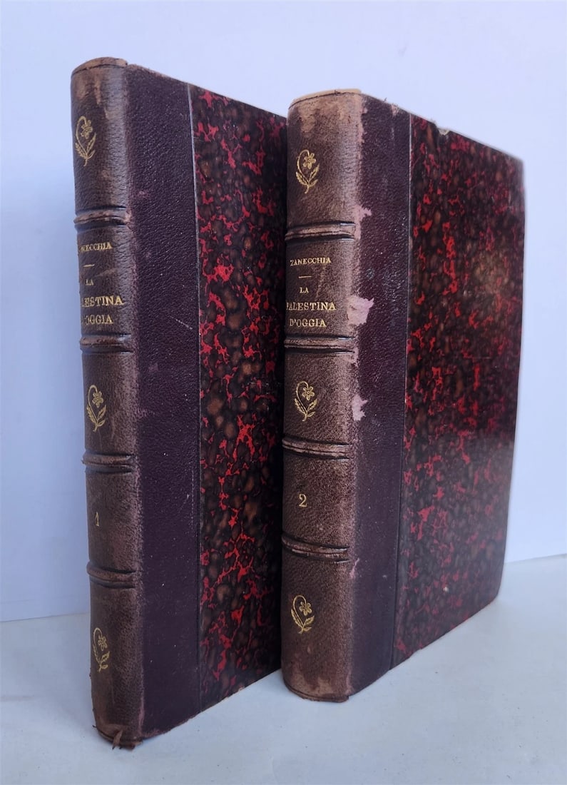 1896 PALESTINE TODAY 2 volumes in ITALIAN antique ILLUSTRATED w/ MAPS - 2