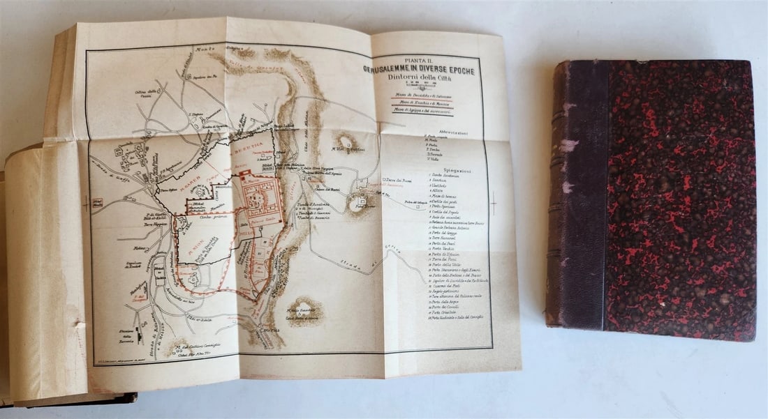 1896 PALESTINE TODAY 2 volumes in ITALIAN antique ILLUSTRATED w/ MAPS - 4