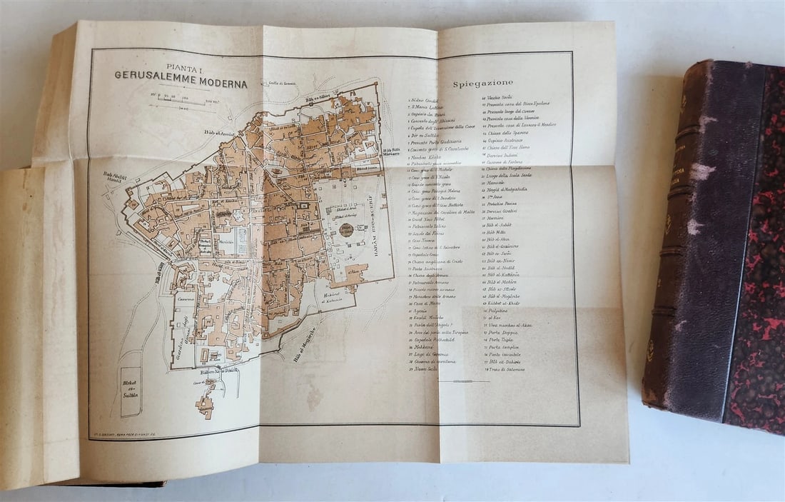 1896 PALESTINE TODAY 2 volumes in ITALIAN antique ILLUSTRATED w/ MAPS - 5