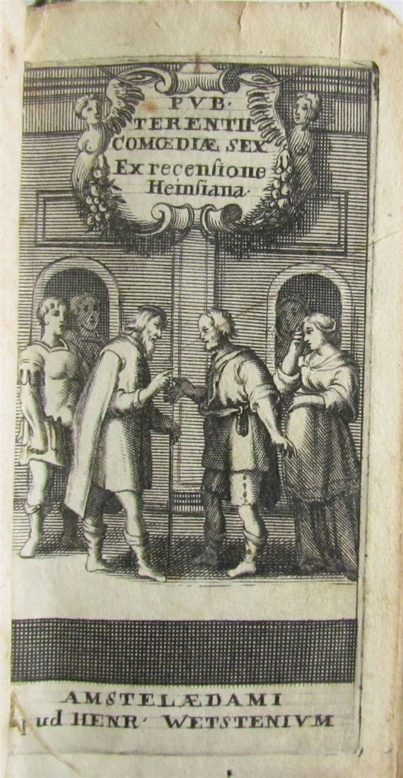 1640s TERENCE COMEDIES POETRY antique Publius Terentius Afer VELLUM BINDING: Title: 1640s TERENCE COMEDIES POETRY antique Publius Terentius Afer VELLUM BINDING Description: Terentius Afer, P. Comoediae Sex Amsterdam, no date (c. 1640s) Size 2 1/2 by 4 3/4" Full vellum binding