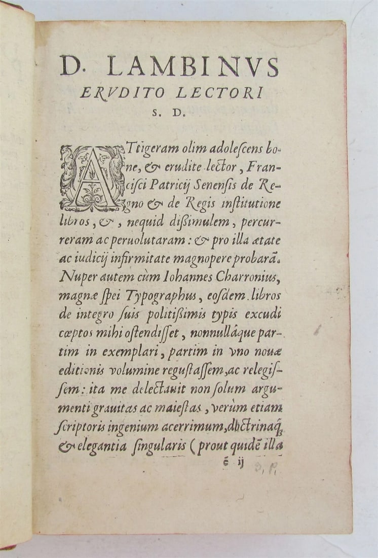 1567 De Regno et Regis Institvtione antique by Franciscus Patricius PHILPSOPHY - 5