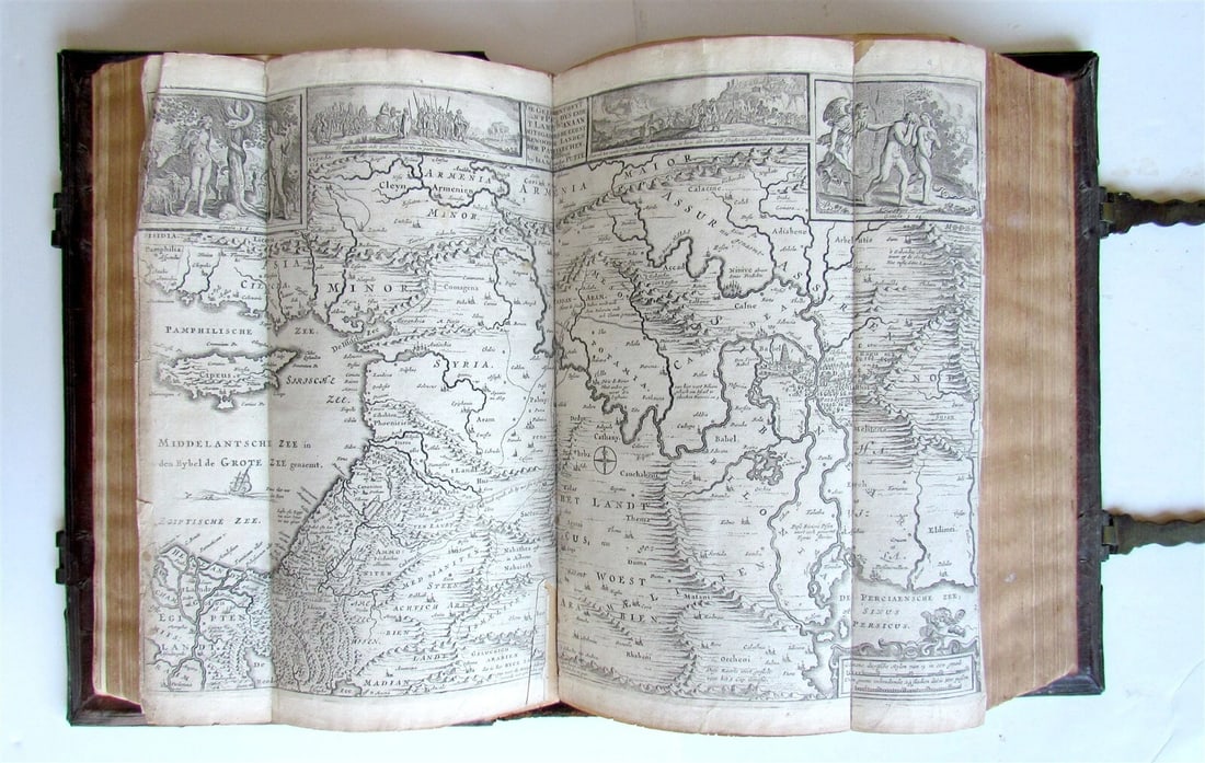 1738 BIBLE in DUTCH ILLUSTRATED w/ MAPS antique MASSIVE FOLIO BIBLIA - 12