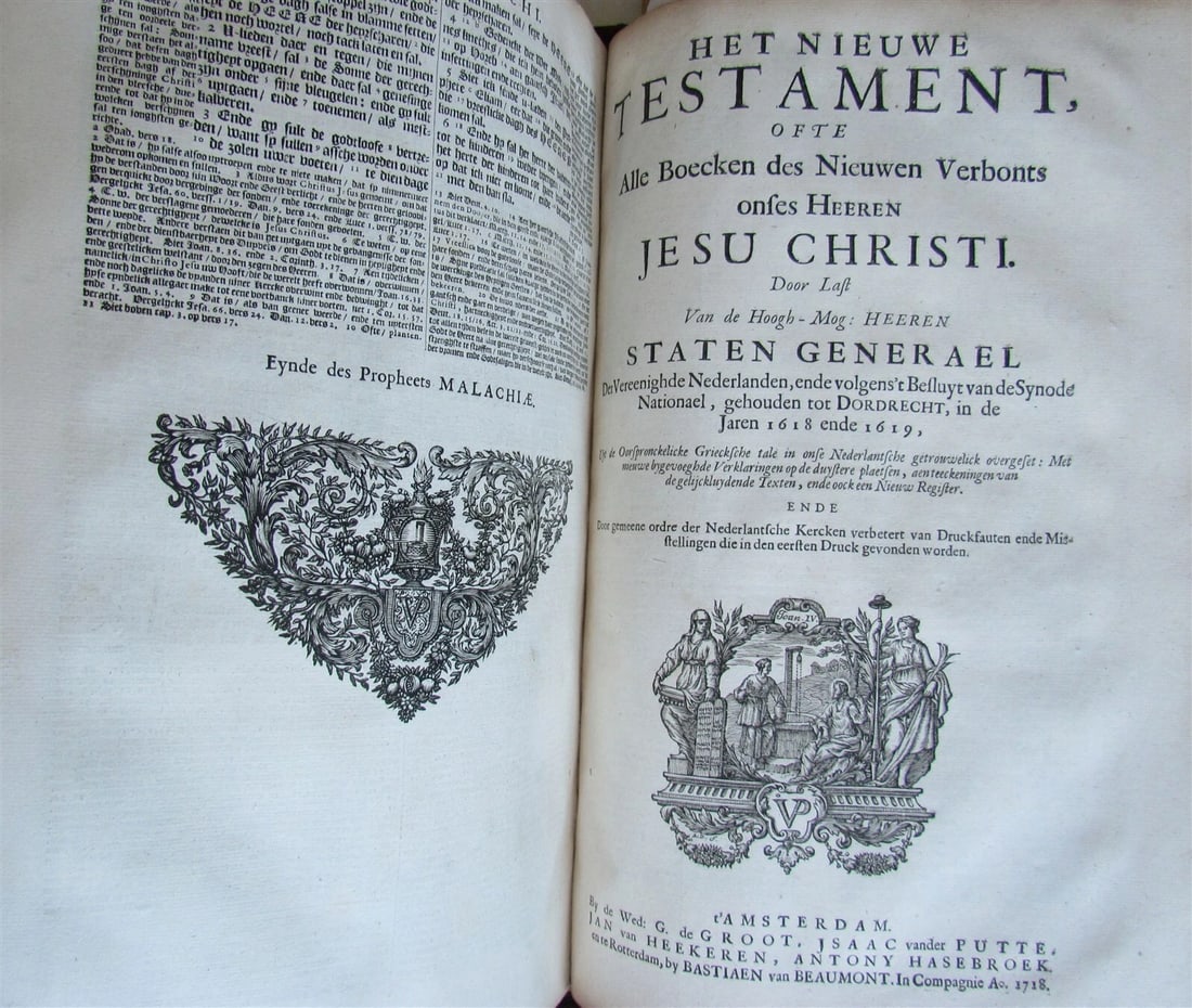 1738 BIBLE in DUTCH ILLUSTRATED w/ MAPS antique MASSIVE FOLIO BIBLIA - 6