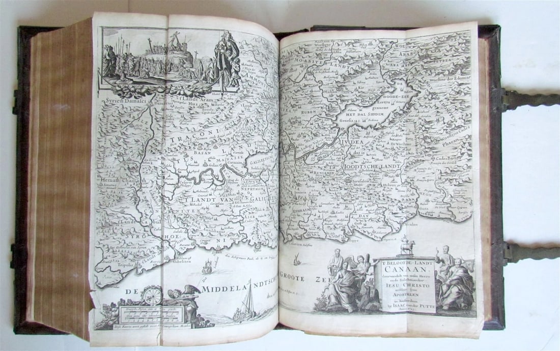 1738 BIBLE in DUTCH ILLUSTRATED w/ MAPS antique MASSIVE FOLIO BIBLIA - 7