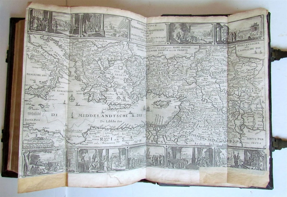 1738 BIBLE in DUTCH ILLUSTRATED w/ MAPS antique MASSIVE FOLIO BIBLIA - 9