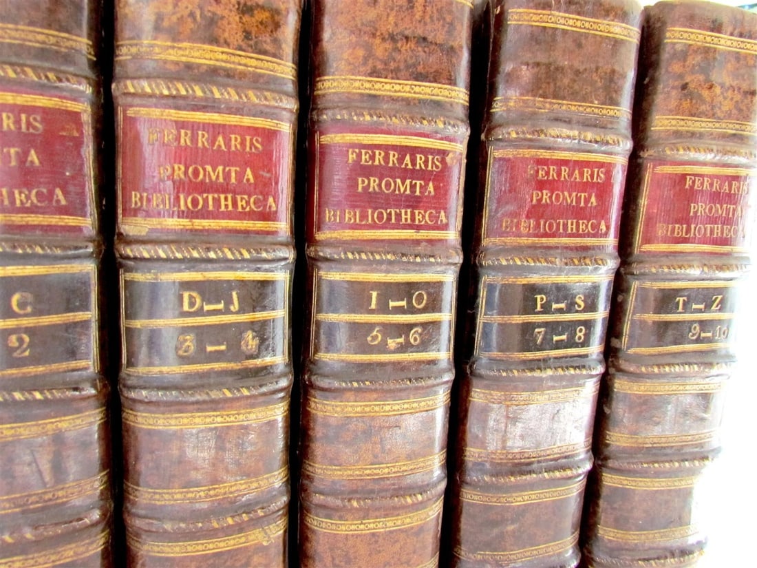1795 5 FOLIO VOLUMES PROMTA BIBLIOTHECA by LUCII FERRARIS in LATIN antique - 2