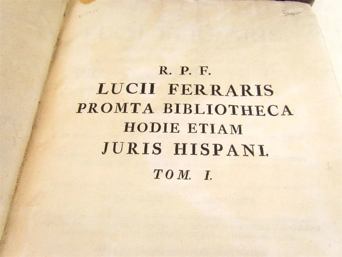 1795 5 FOLIO VOLUMES PROMTA BIBLIOTHECA by LUCII FERRARIS in LATIN antique - 4