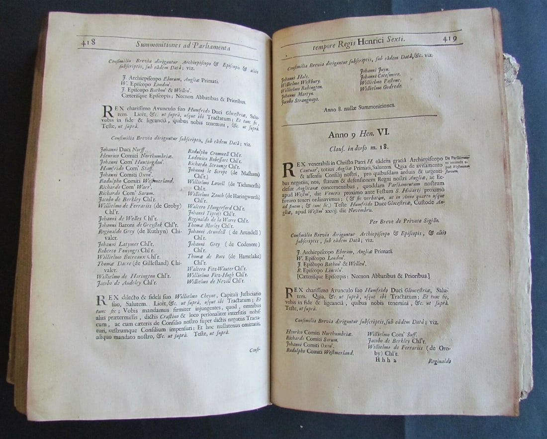 1685 SUMMONS of NOBILITY to PARLIAMENTS by William Dugdale antique London - 6