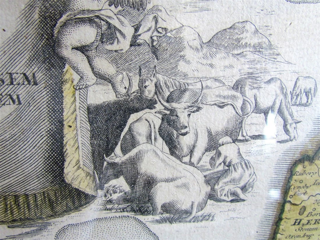 1710 HOMANN MAP OF DENMARK IUTIAE antique CAPT. JOHN SMITH antique - 4