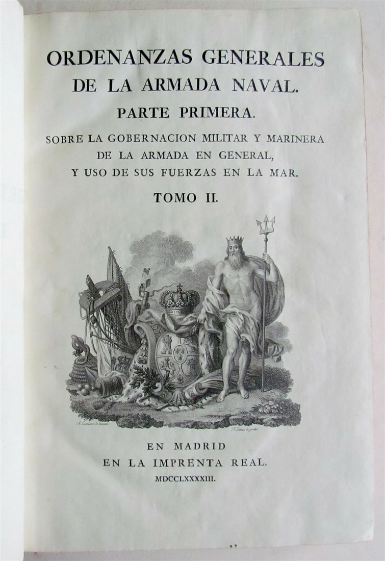 1793 SPANISH codes governing navy in 18th century 2 VOLUMES antique - 3