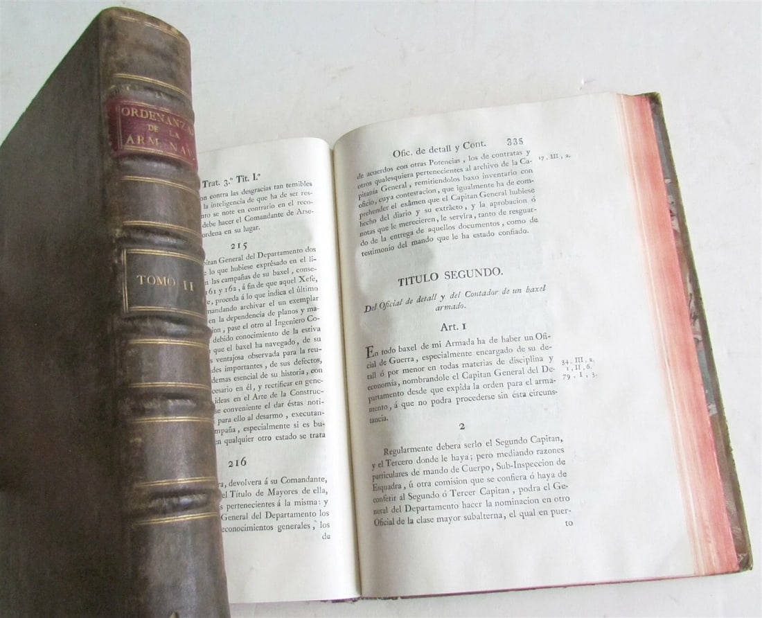 1793 SPANISH codes governing navy in 18th century 2 VOLUMES antique - 8