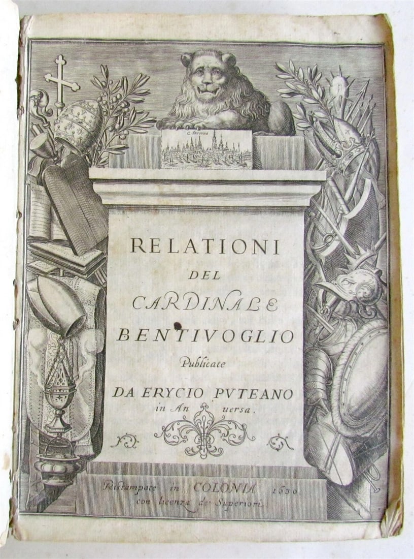 1630 RELATIONI DEL CARDINALE BENTIVOGLIO antique VELLUM BOUND (1 of 12)