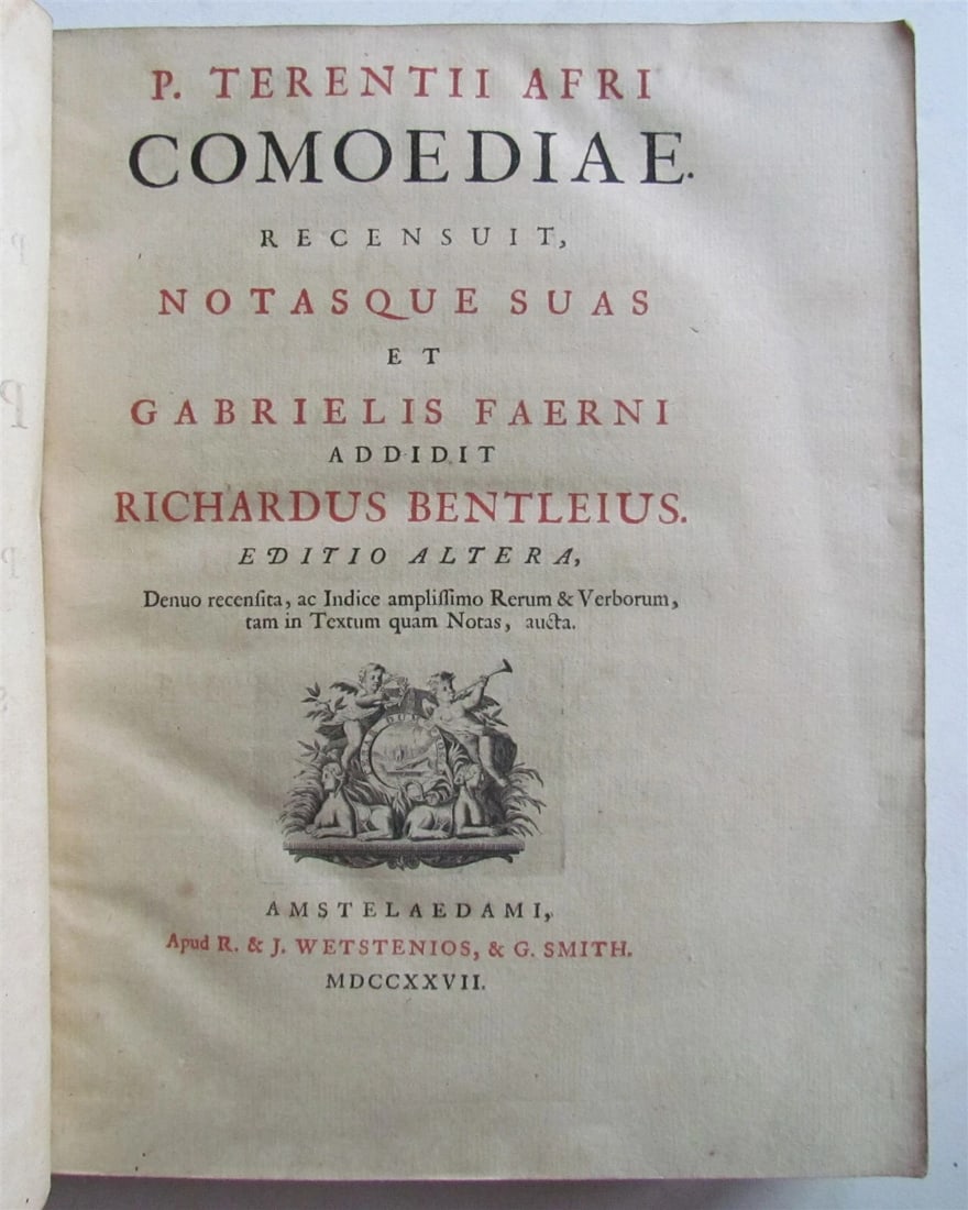 1727 TERENCE COMEDIES POETRY antique Comodiae Publius Terentius Afer - 3