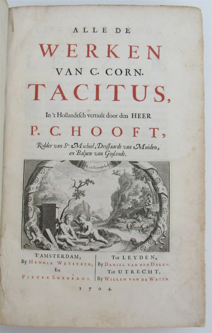 1704 TACITUS WORKS ILLUSTRATED BEAUTIFUL ENGRAVINGS VELLUM BOUND FOLIO ANTIQUE - 3
