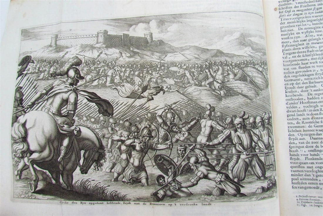 1704 TACITUS WORKS ILLUSTRATED BEAUTIFUL ENGRAVINGS VELLUM BOUND FOLIO ANTIQUE - 9