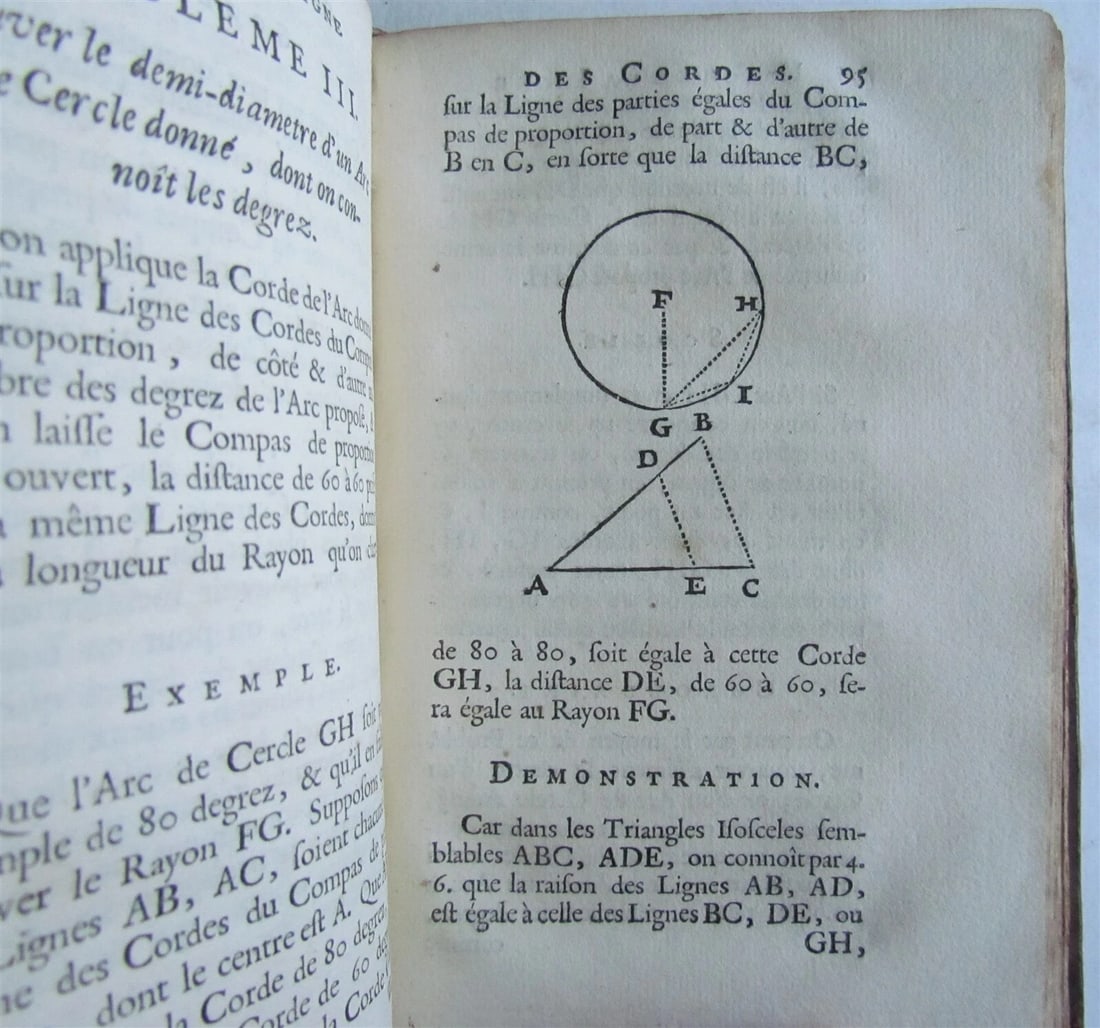 1691 USAGE of COMPASS ILLUSTRATED antique L´USAGE DU COMPAS DE PROPORTION - 12