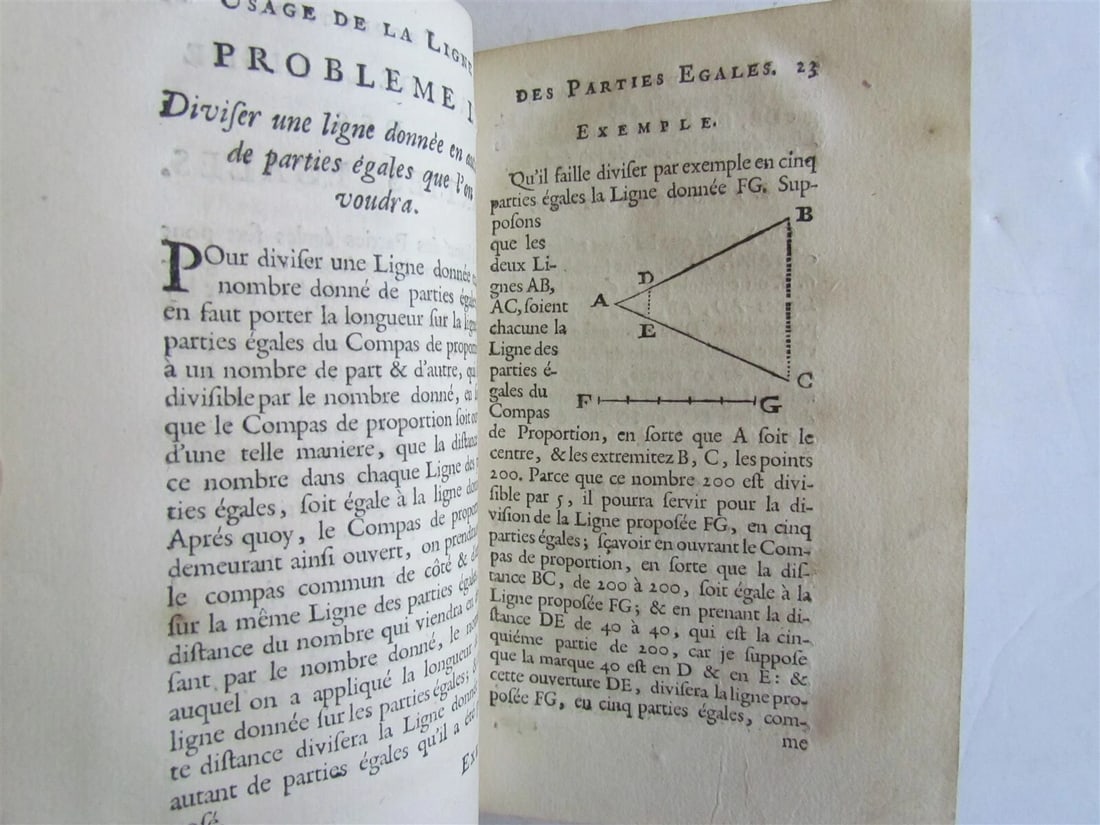 1691 USAGE of COMPASS ILLUSTRATED antique L´USAGE DU COMPAS DE PROPORTION - 3