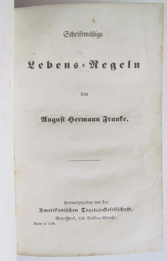 19th century RULES of LIFE ANTIQUE AMERICANA NEW YORK in GERMAN LANGUAGE (1 of 5)