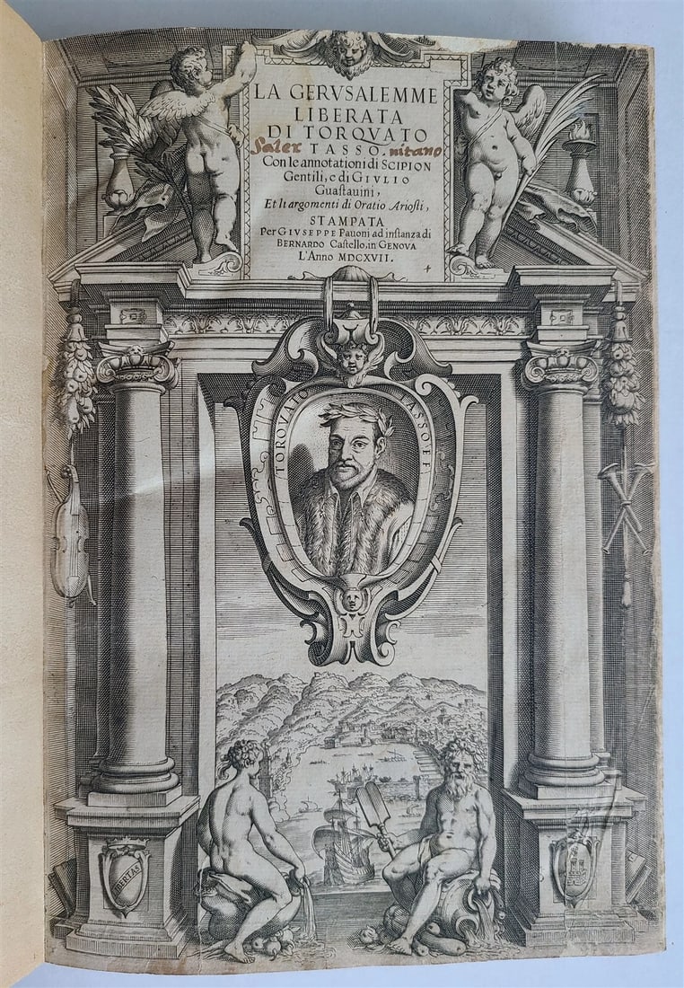 1617 TORQUATO TASSO La Gerusalemme liberata AMAZINGLY ILLUSTRATED antique FOLIO (1 of 19)