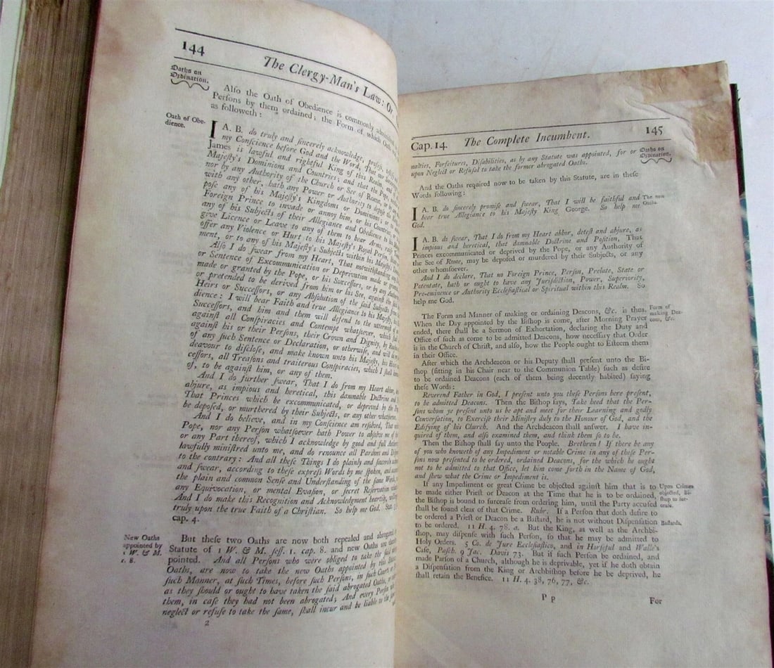 1747 CLERGY-MANS LAW by WILLIAM WATSON antique in ENGLISH FOLIO - 4