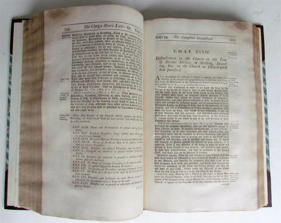 1747 CLERGY-MANS LAW by WILLIAM WATSON antique in ENGLISH FOLIO - 6