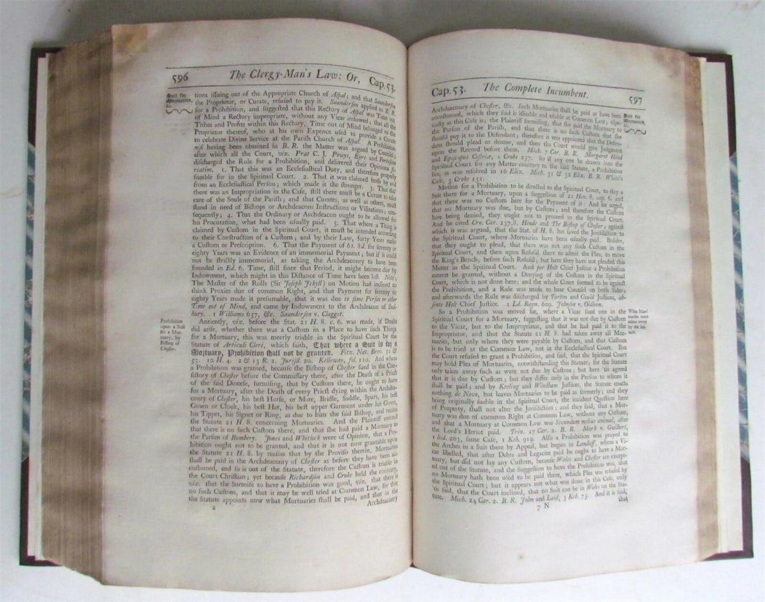 1747 CLERGY-MANS LAW by WILLIAM WATSON antique in ENGLISH FOLIO - 7