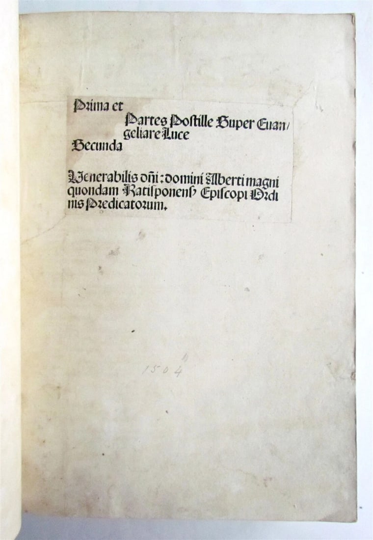 1504 POST INCUNABULA Postille Super Evangeliare by Albertus Magnus antique FOLIO (1 of 12)