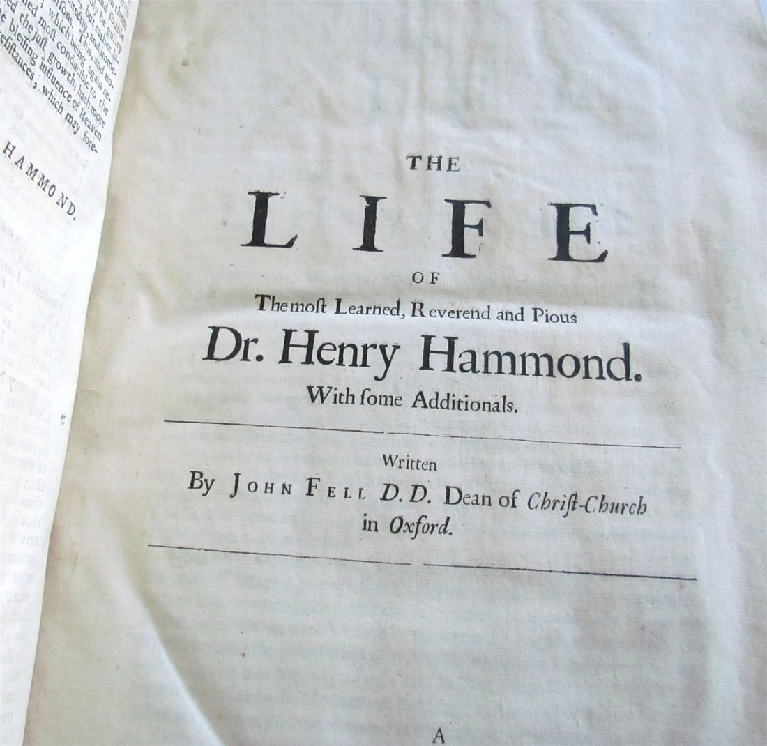 1674-1684 THE WORKES by HENRY HAMMOND 3 volumes antique FOLIOS in ENGLISH - 3