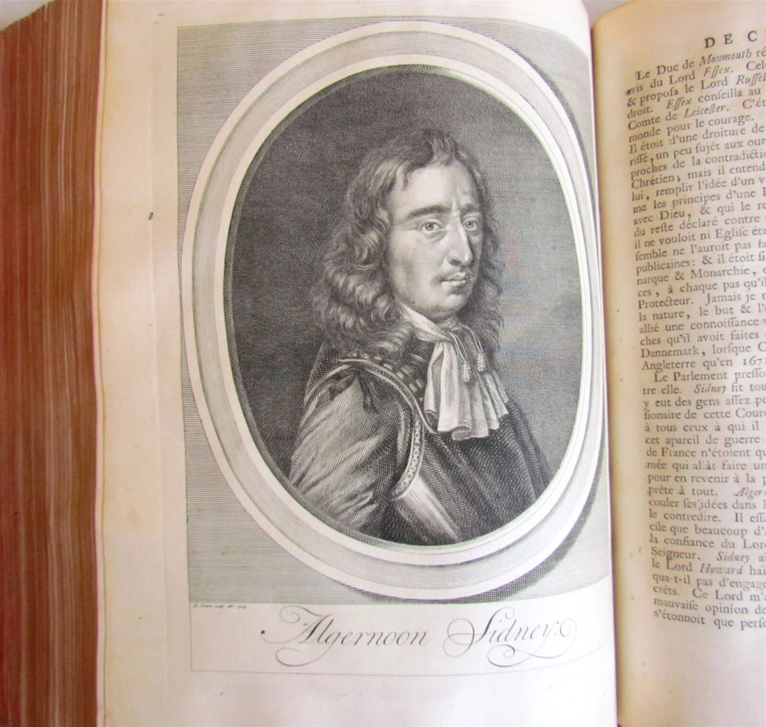 1735 HISTORY of ENGLAND by G. BURNET ILLUSTRATED 2 VOLUMES antique in FRENCH - 10