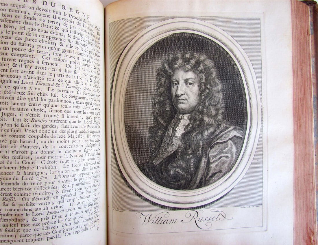 1735 HISTORY of ENGLAND by G. BURNET ILLUSTRATED 2 VOLUMES antique in FRENCH - 11