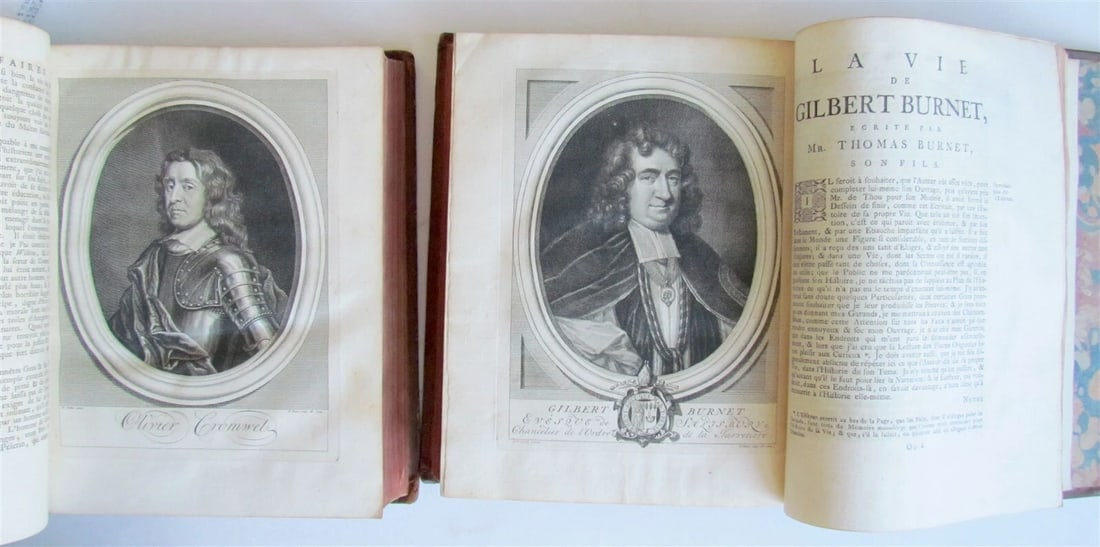 1735 HISTORY of ENGLAND by G. BURNET ILLUSTRATED 2 VOLUMES antique in FRENCH - 5
