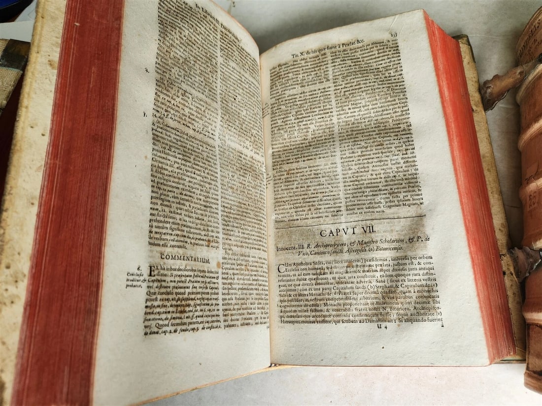 1690 PIGSKIN BOUND 4 FOLIO LAW BOOKS antique by D. D. Emanuelis Gonzalez Tellez - 18