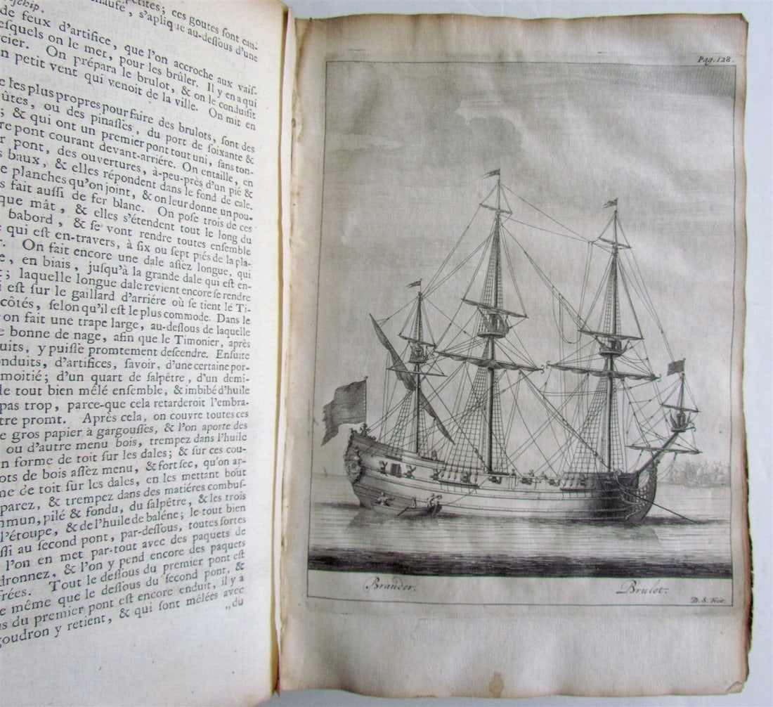 1702 NAVAL DICTIONARY ILLUSTRATED ship architecture maritime terminology antique - 4