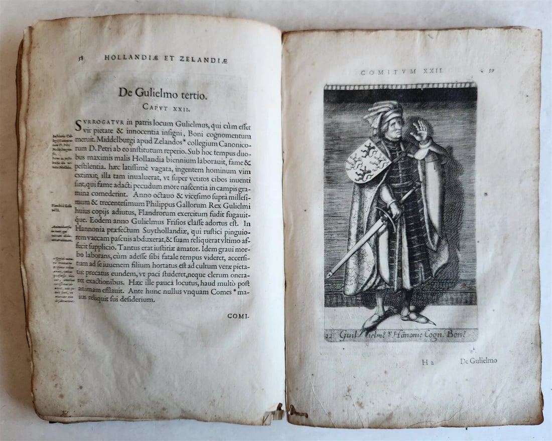 1584 HISTORY of HOLLAND antique ILLUSTRATED vellum bound Netherlands 16th CENT. - 17