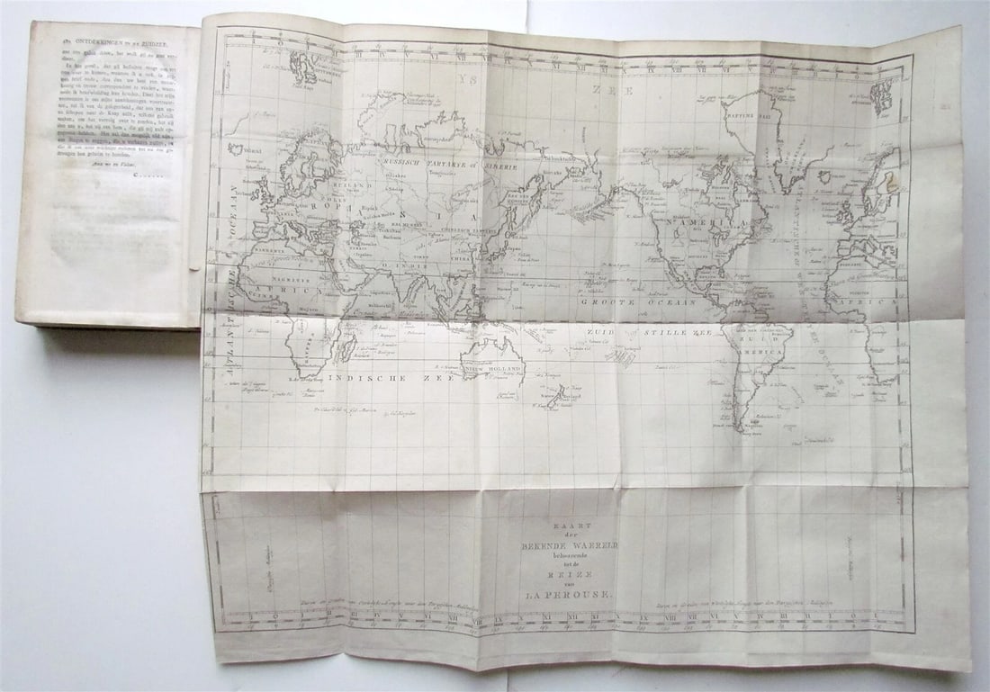 1799 LA PEROUSE VOYAGE antique RARE w/ MAP in DUTCH - 4