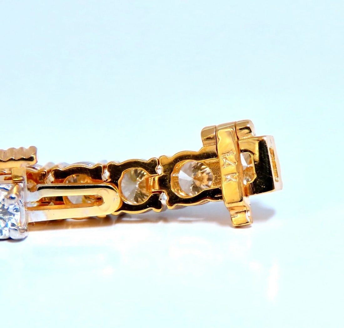 8.35ct Natural Round Brilliant Diamonds Tennis Bracelet 14kt** - 3