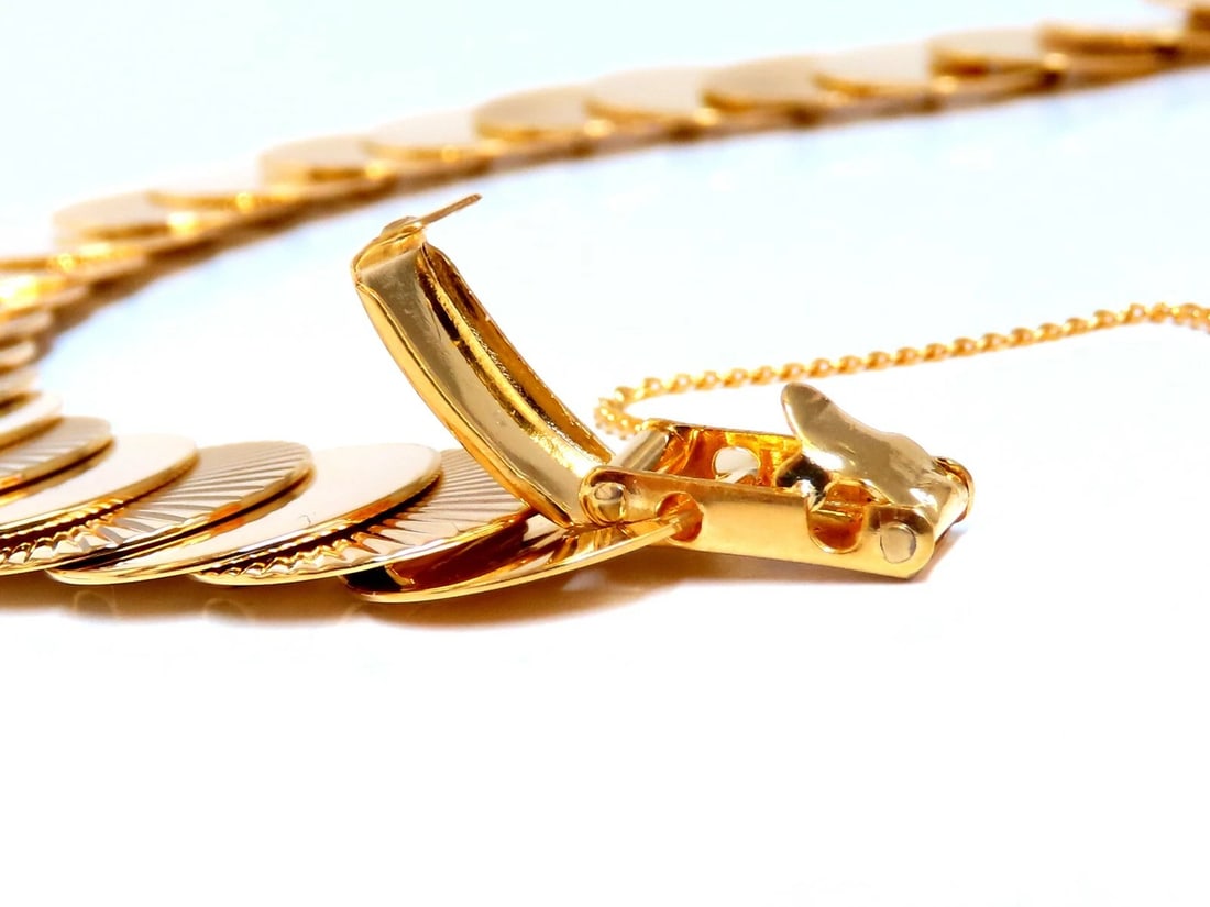 Vintage Circular Disc & Ray Link Bracelet 14kt Gold** - 9