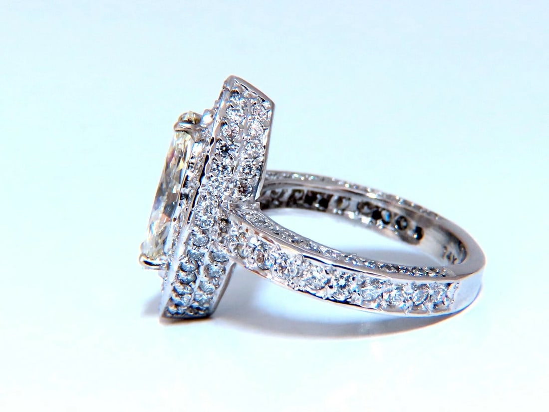 GIA Certified 2.03ct Natural Marquise Diamond Cluster Halo Ring 14kt - 2