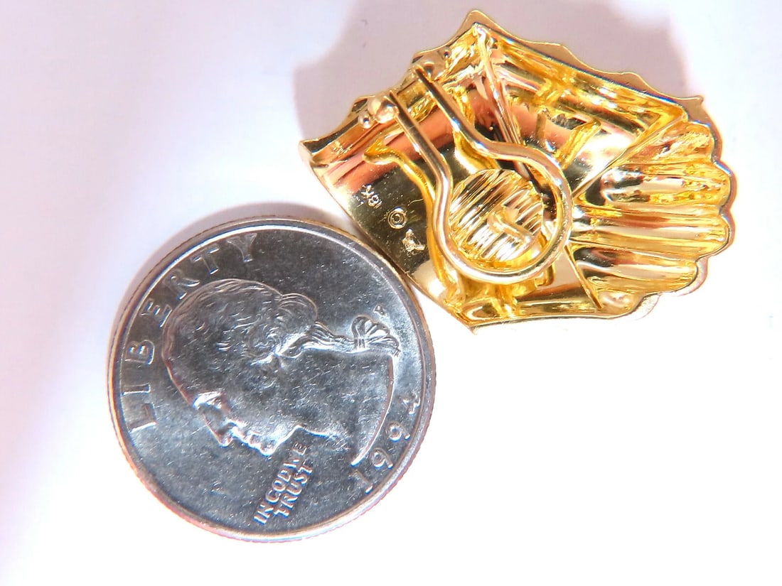 18kt Gold Clip earrings Shell Classic** - 6