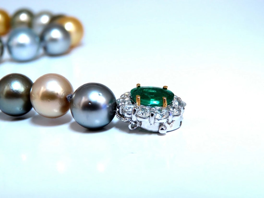 GIA certified Natural Multicolor Tahitian Saltwater Pearls necklace 11.5m 14k** - 2