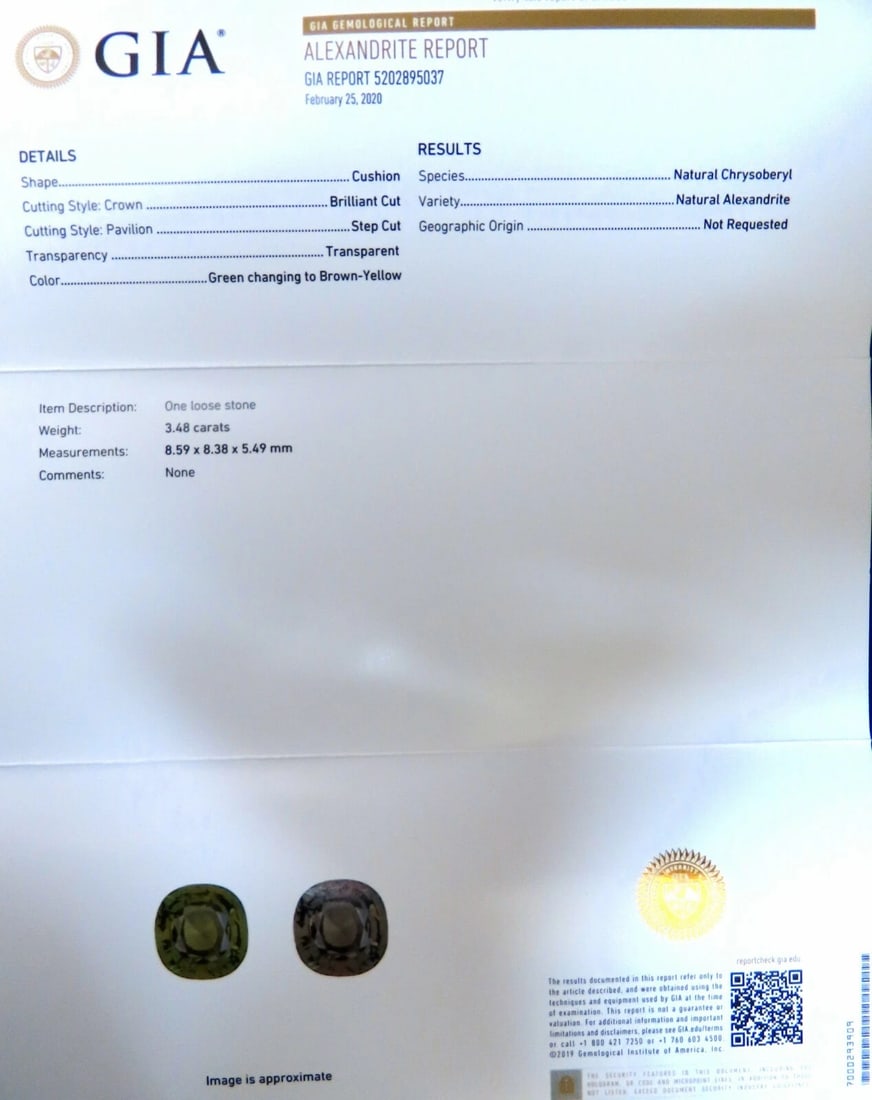 GIA Certified 3.48 carat natural color change alexandrite Ruby diamond ring - 8