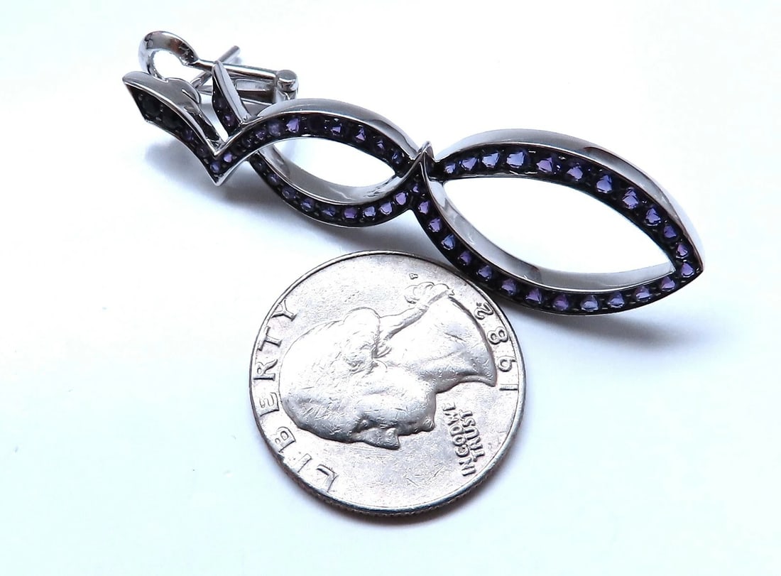 4.50ct natural purple amethyst clip earrings 18kt Cosmopolitan Mod deco** - 4