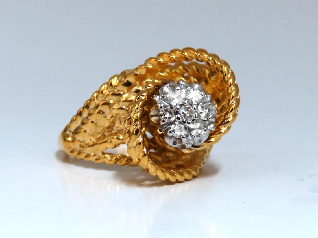 .35ct Natural Diamonds Rope Twist Wrap Cluster Ring 14kt Gold** (1 of 5)