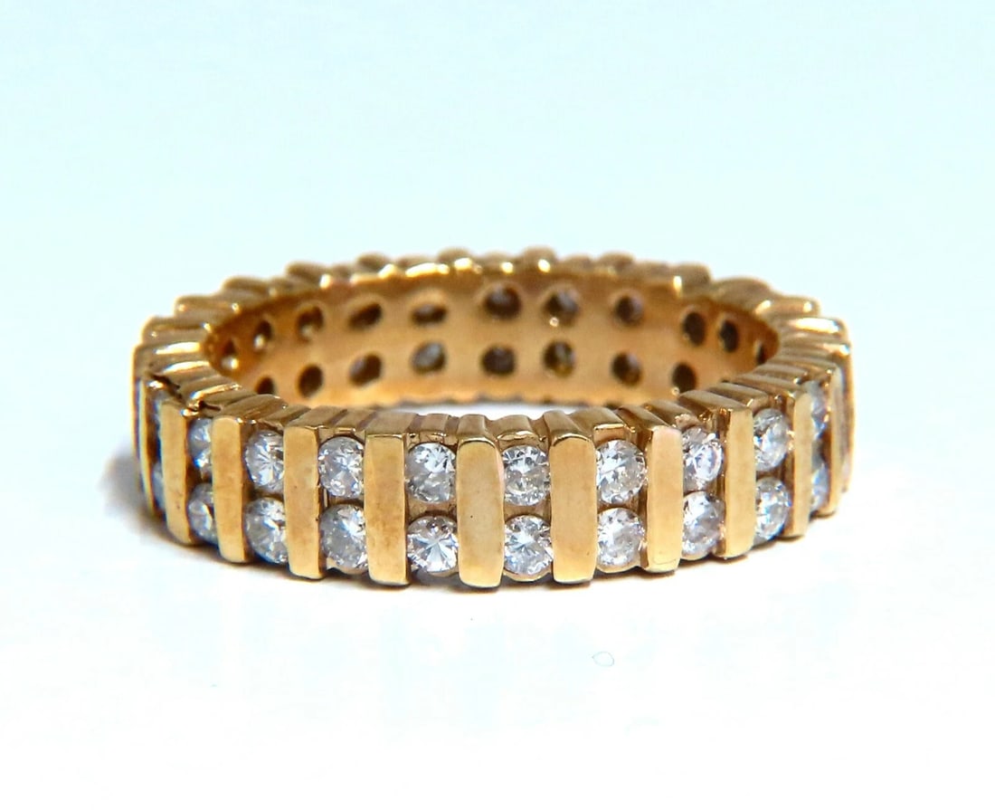 1.50ct natural round diamonds eternity ring channel set durable 14kt** (1 of 5)