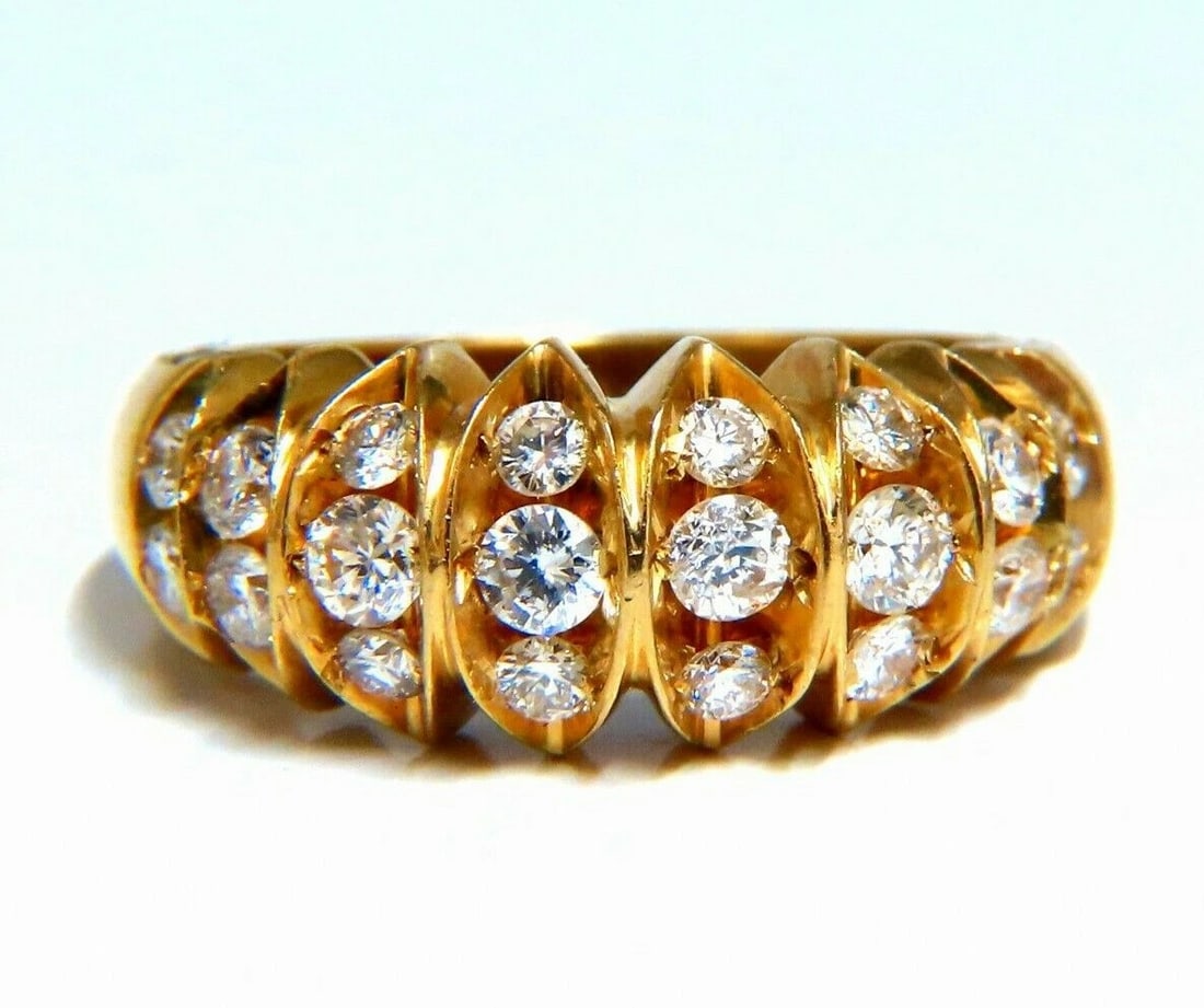 .85ct Natural Round Diamonds Watermelon Wedge Band 14kt Gold** (1 of 5)