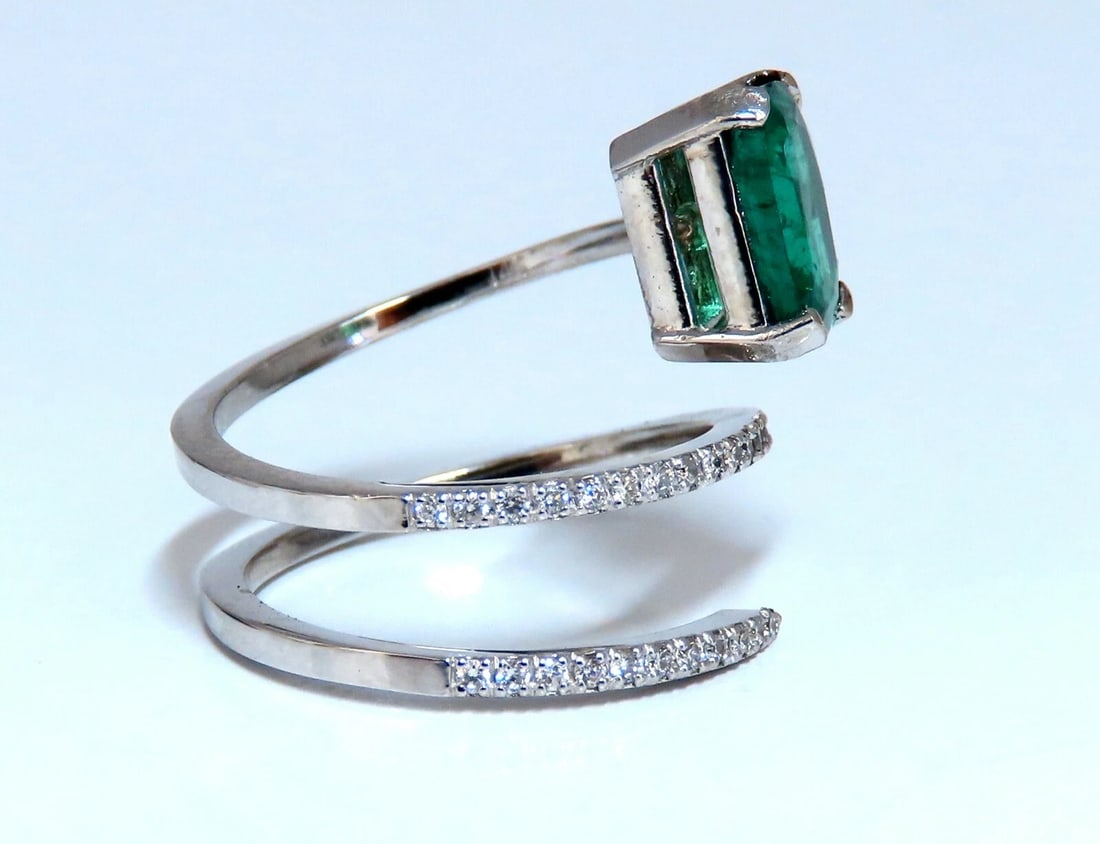 2.20ct Natural Emerald Ring Swirl Snake Mod Deco 14kt** - 2