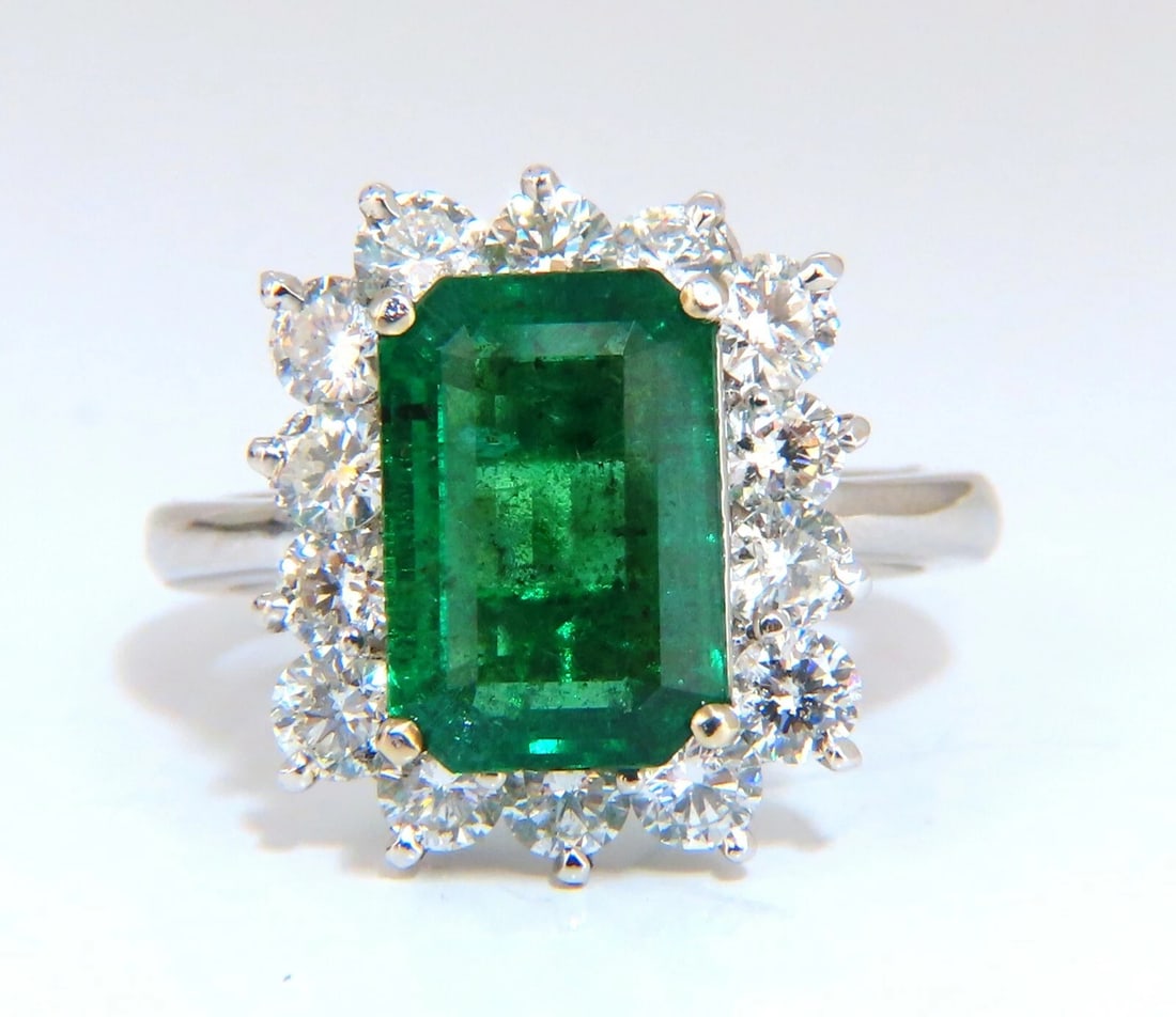 5.07ct Natural Emerald Diamonds Cluster Halo Ring 14kt (1 of 6)