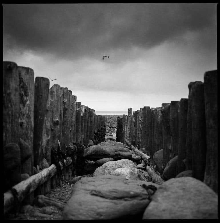 Sea Groyns, Lynmouth Beach, North Devon - Silver Gelatin: Title: Sea Groyns, Lynmouth Beach, North Devon - Silver Gelatin Photograph - Limited Edition of 10 Artist: Paul Cooklin Origin: United Kingdom Medium: Photography, Gelatin on Paper Dimensions: 16 W x