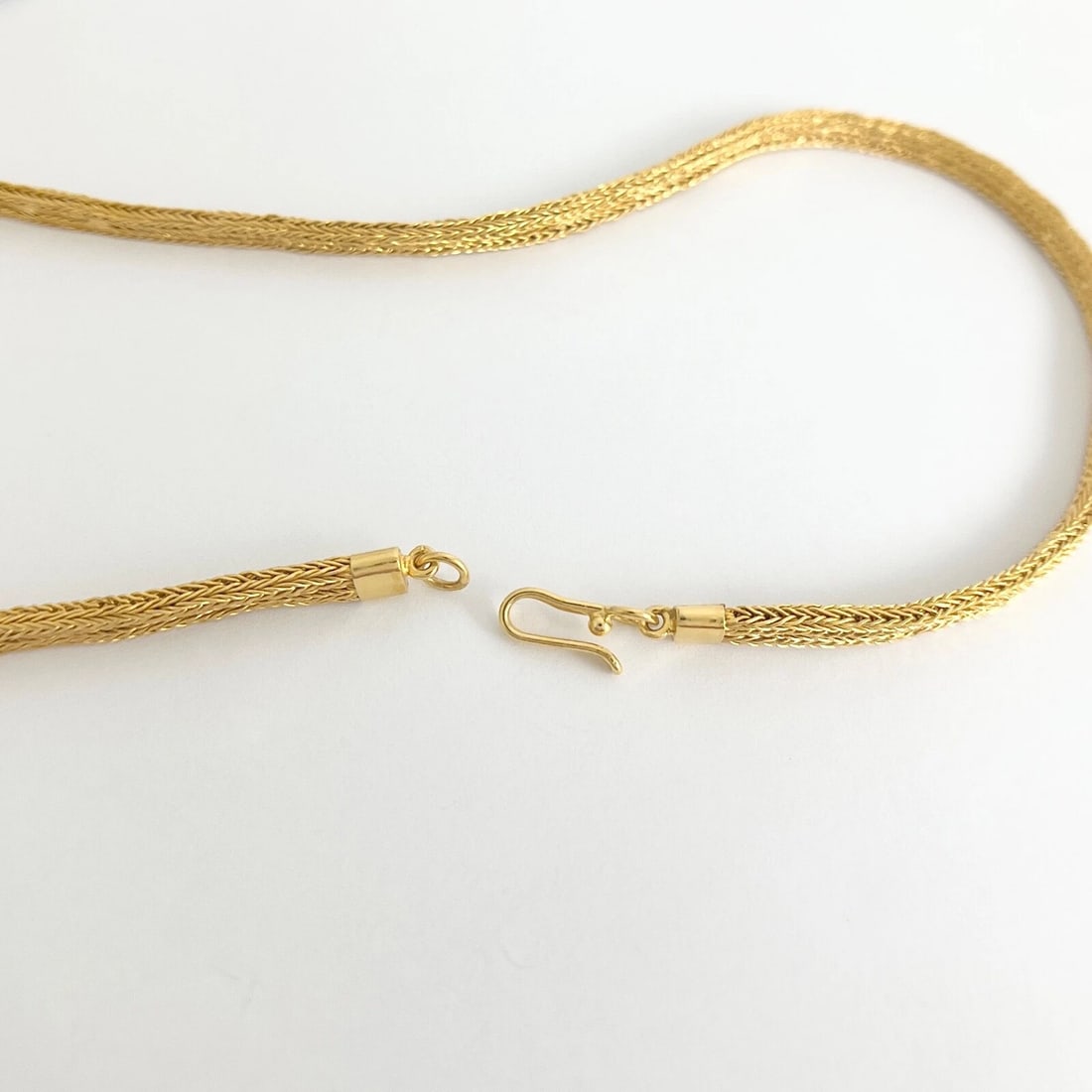Vintage Woven Wheat Franco Chain Necklace 22K Yellow Gold, 20.5 Inches, 46.82 Gr - 7