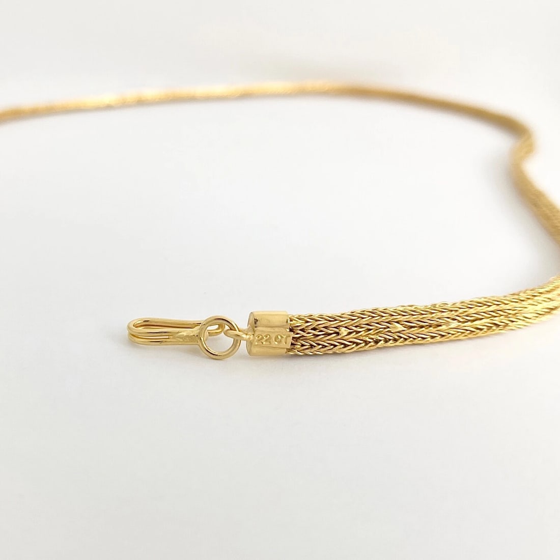 Vintage Woven Wheat Franco Chain Necklace 22K Yellow Gold, 20.5 Inches, 46.82 Gr - 8